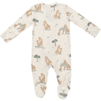 Giraffe Families 2 Way Zipper Footie, Tan - Footie Pajamas - 2