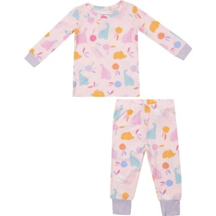 Floral Dinos L/S Loungewear Set, Pink