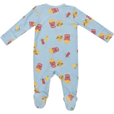 Fast Food Blue 2 Way Zipper Footie, Blue - Footie Pajamas - 2