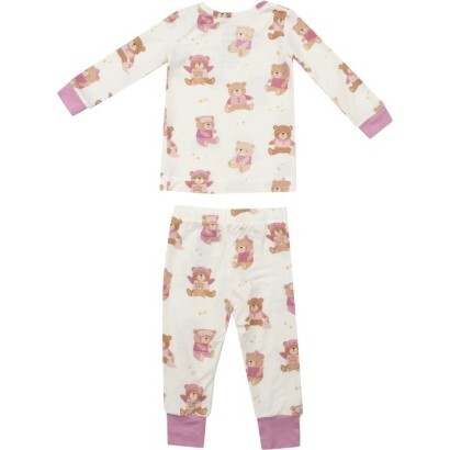 Teddy Bears Pink L/S Loungewear Set, Pink - Mixed Apparel Set - 2