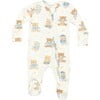 Teddy Bears Blue 2 Way Zipper Footie, Blue - Footie Pajamas - 1 - thumbnail