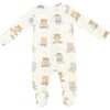 Teddy Bears Blue 2 Way Zipper Footie, Blue - Footie Pajamas - 2