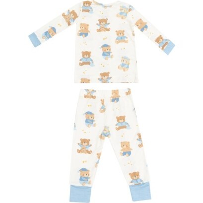 Teddy Bears Blue L/S Loungewear Set, Blue - Mixed Apparel Set - 2