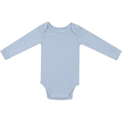 Ribbed Subdued Blue Bodysuit, Blue