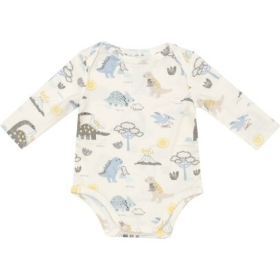 Baby Love Dinos Bodysuit, Beige