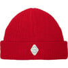 Organic Sunday Waffle Knit Beanie, Red - Hats - 1 - thumbnail