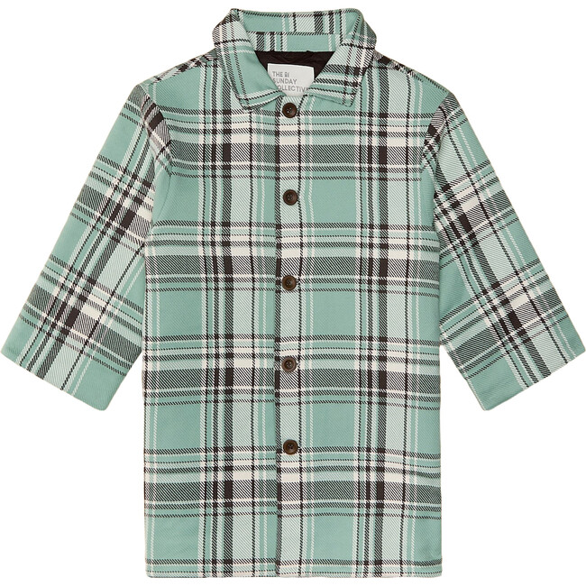 Plaid Padded Long Sleeve Button-Up Pocket Topcoat, Plaid