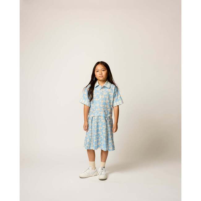 Panel Polo Dress, Sky Blue - Dresses - 2