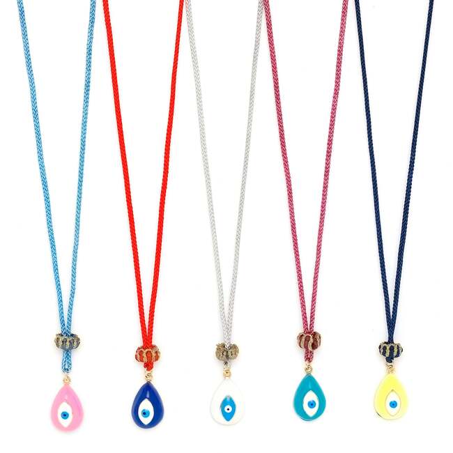 Kids Carnival Evil Eye Teardrop Necklace 15-20" - Necklaces - 3