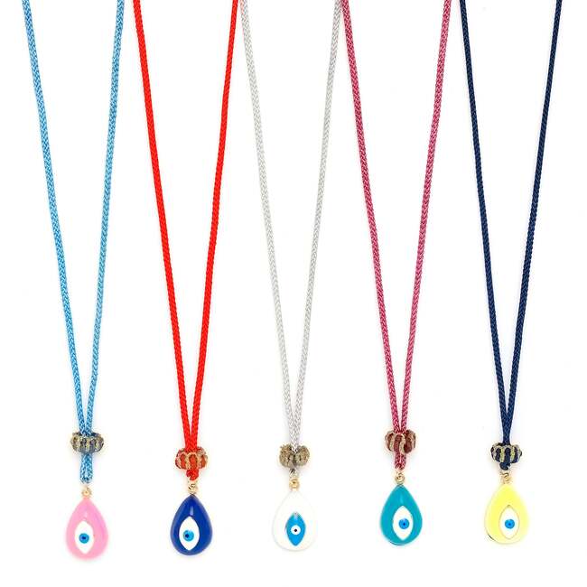 Women's Carnival Evil Eye Teardrop Necklace 18-26" - Necklaces - 3