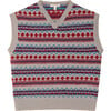 Wool Yearbook V-Neck Vest, Multicolors - Vests - 1 - thumbnail