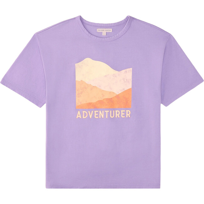 Organic Sunday Graphic Print Short Sleeve Tee, Violet