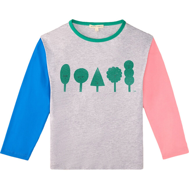 Organic Layered Contrast Sleeve Tea Tee, Forest Friends