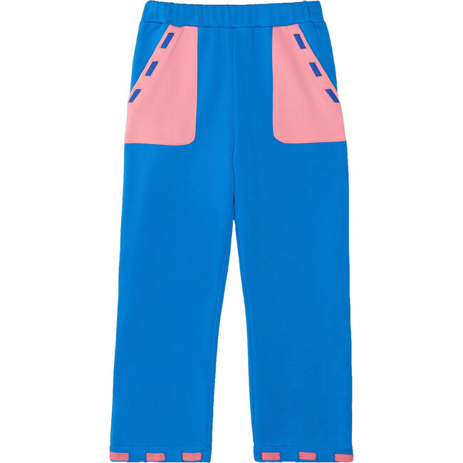 Organic Contrast Patch Pocket Pant, Blue & Pink