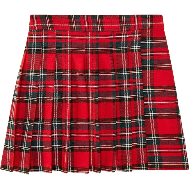 Holly Tarten Pleated Short Skort, Red