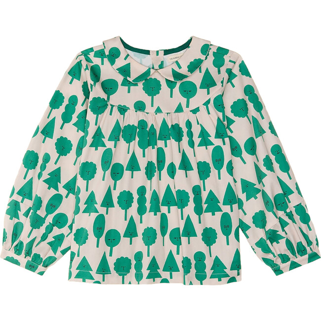 Meadows Peter Pan Collar Baloon Sleeve Blouse, Forest Friends