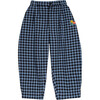 Friday Checked Tapered Wide Leg Pant, Blue - Pants - 1 - thumbnail