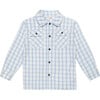 Flannel Overshirt in Sky Plaid - Jackets - 1 - thumbnail