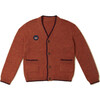 Alpaca Wild Fox Cpntrast Piped Cardigan, Burnt Orange - Cardigans - 1 - thumbnail