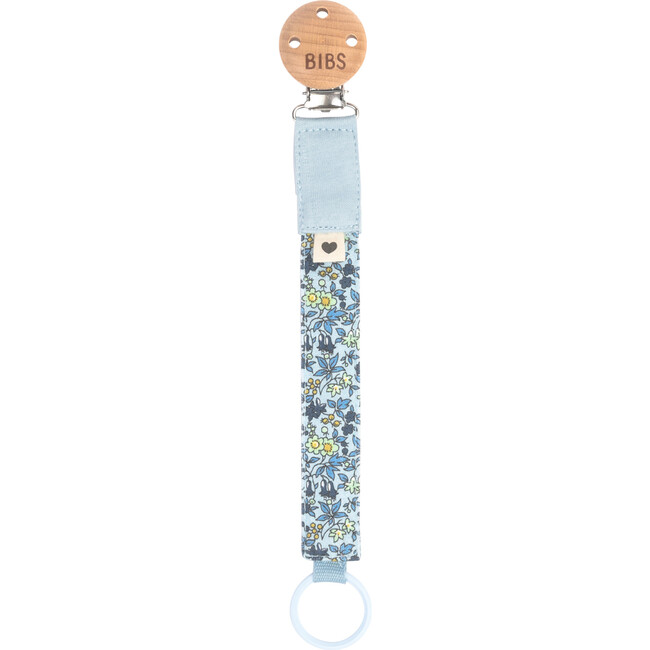 BIBS x LIBERTY Pacifier Clip Chamomile Lawn, Baby Blue