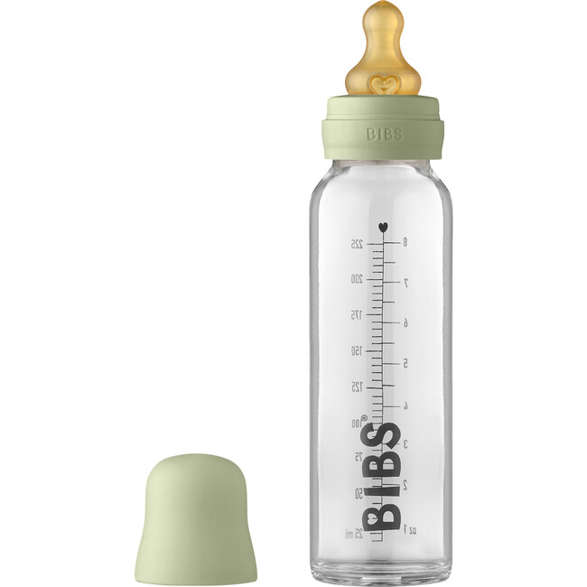 Baby Glass Bottle Complete Set Latex 225ml, Sage