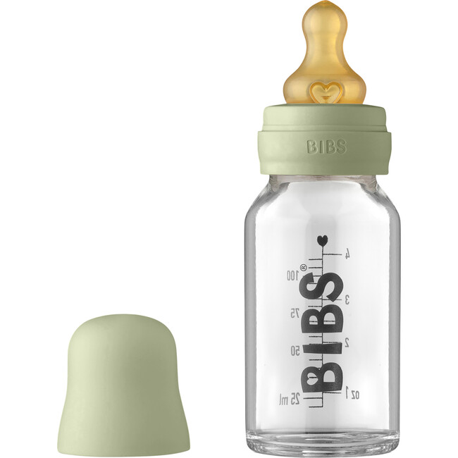 Baby Glass Bottle Complete Set Latex 110ml, Sage