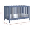 Swell 4-in-1 Convertible Crib with Toddler Bed Conversion Kit in Cove Blue - Cribs - 5