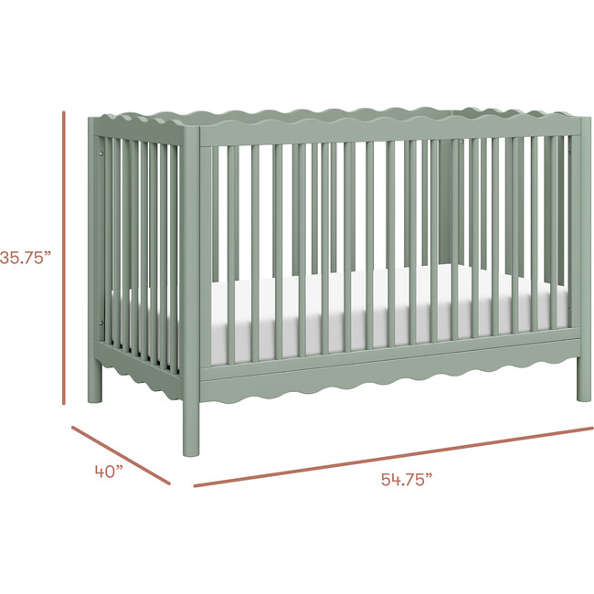 Swell 4-in-1 Convertible Crib with Toddler Bed Conversion Kit in Light Sage - Cribs - 6