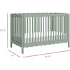 Swell 4-in-1 Convertible Crib with Toddler Bed Conversion Kit in Light Sage - Cribs - 6