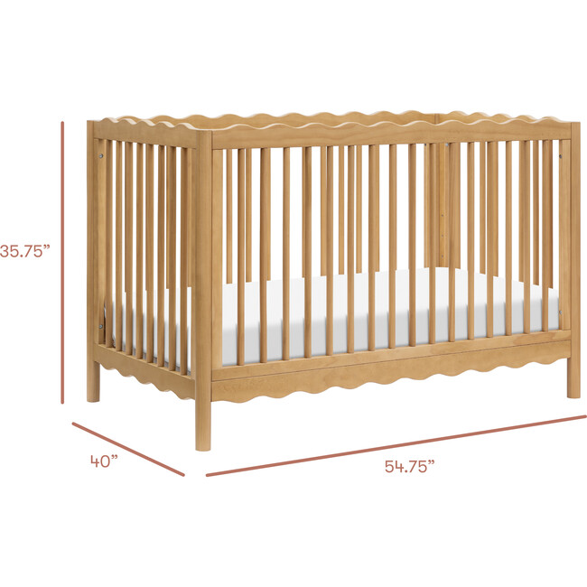 Swell 4-in-1 Convertible Crib with Toddler Bed Conversion Kit in Honey - Cribs - 8