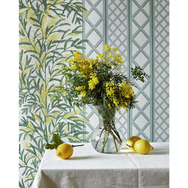Treillage Non-Woven Wallpaper, Celadon