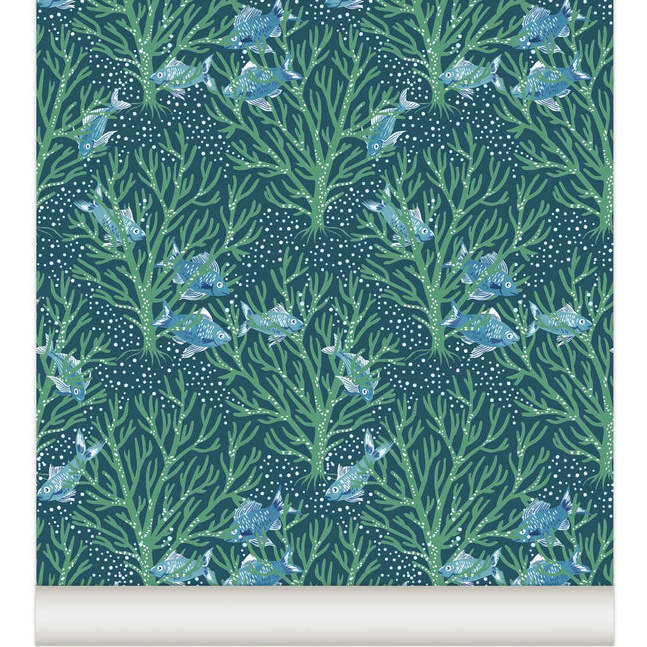 Récif Non-Woven Wallpaper, Ink