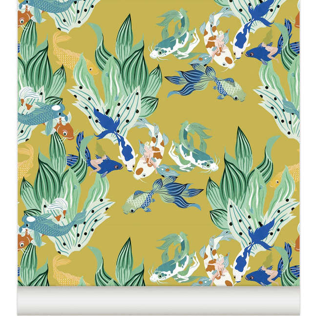 Naïades Non-Woven Wallpaper, Gold