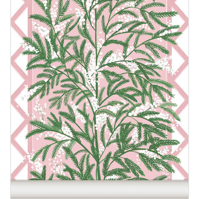 Mimosas Non-Woven Wallpaper, Pink