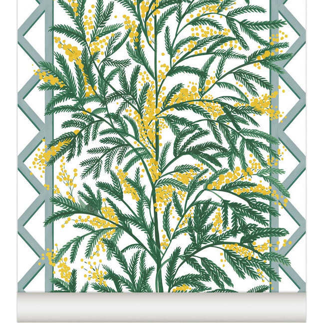 Mimosas Non-Woven Wallpaper, Celadon