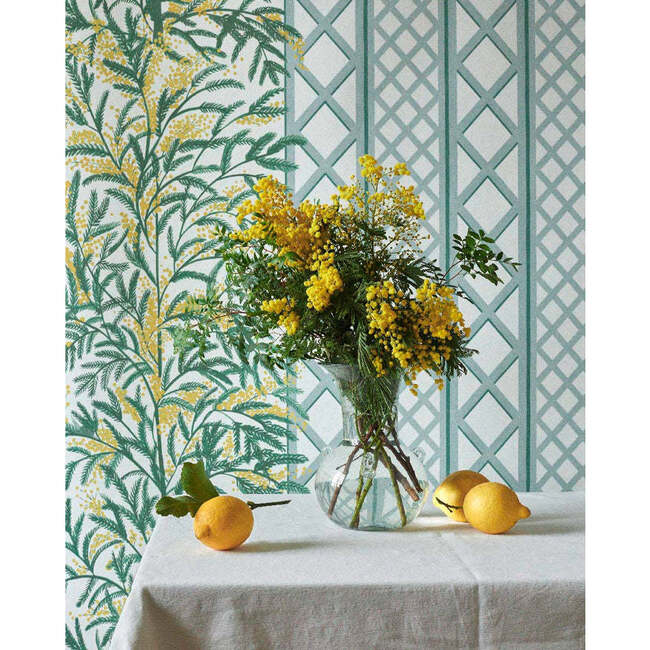 Mimosas Non-Woven Wallpaper, Celadon