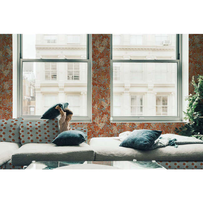 Marronniers Chestnut Non-Woven Wallpaper, Terracotta - Wallpaper - 3