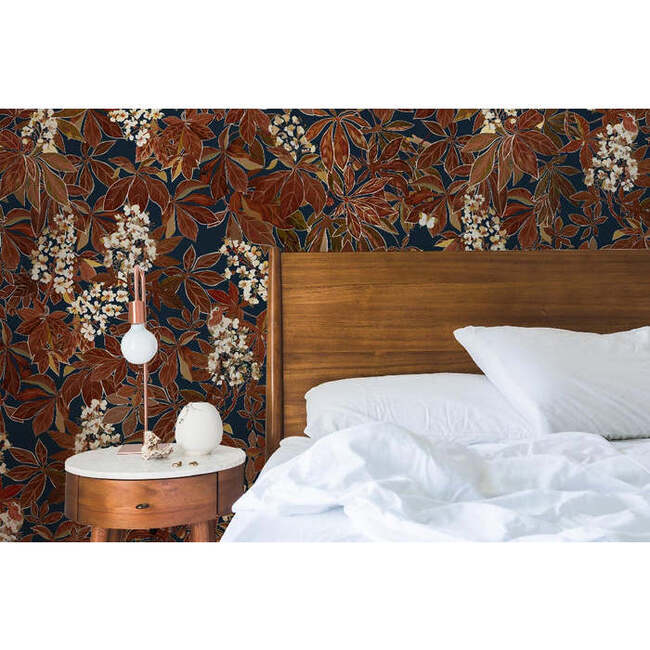 Marronniers Chestnut Non-Woven Wallpaper, Oxblood