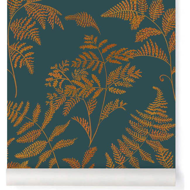 Fougeres Fern Print Non-Woven Wallpaper, Rust - Wallpaper - 1