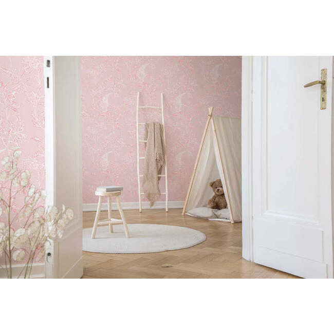 Fougeres Fern Print Non-Woven Wallpaper, Pink