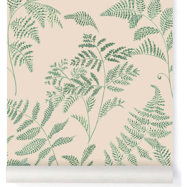 Fougeres Fern Print Non-Woven Wallpaper, Beige