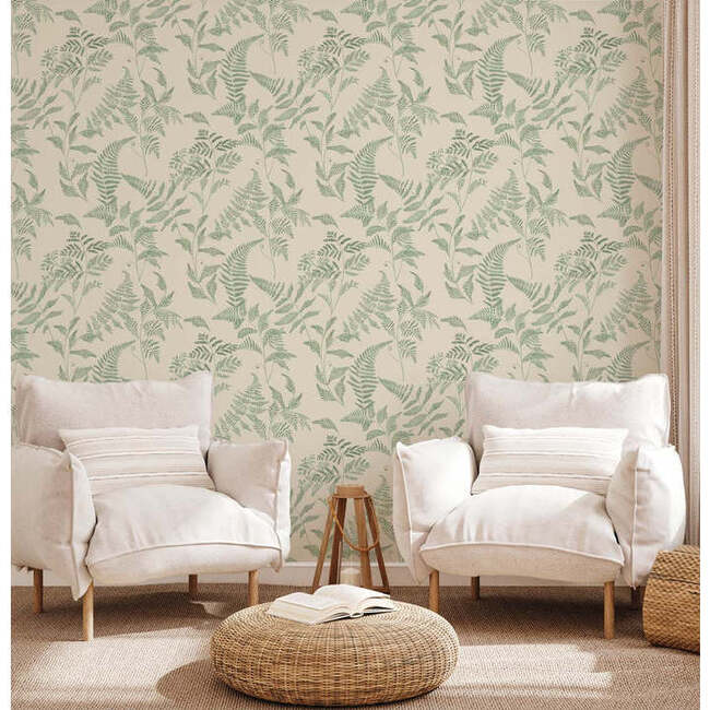 Fougeres Fern Print Non-Woven Wallpaper, Beige - Wallpaper - 6