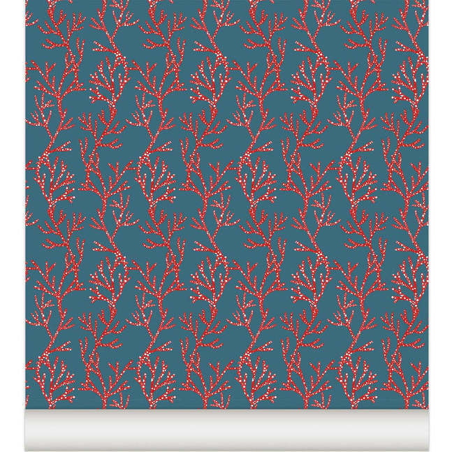 Corail Non-Woven Wallpaper, Prussian Blue - Wallpaper - 1