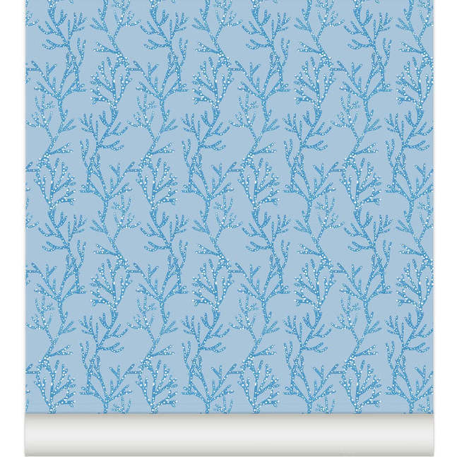 Corail Non-Woven Wallpaper, Ocean Blue
