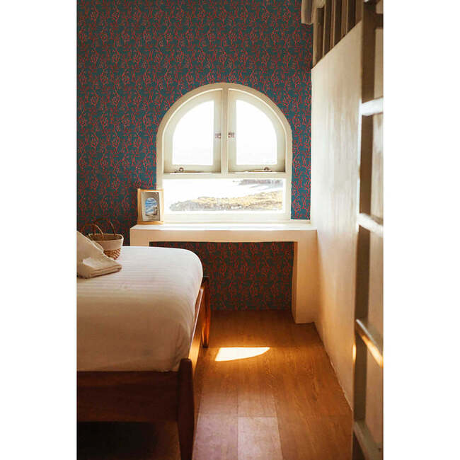 Corail Non-Woven Wallpaper, Prussian Blue - Wallpaper - 2