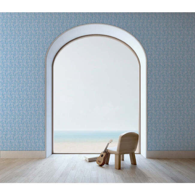Corail Non-Woven Wallpaper, Ocean Blue