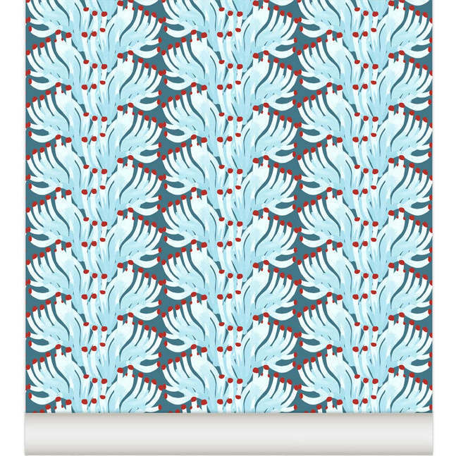 Chlorophylle Non-Woven Wallpaper, Prussian Blue