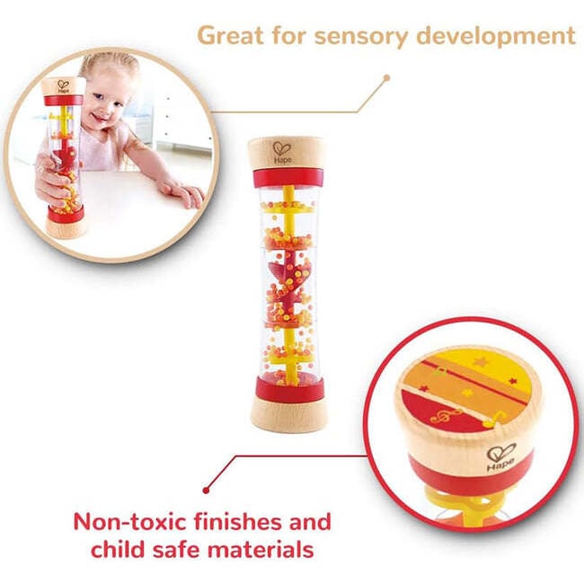 Hape: Beaded Raindrops - Red - Wooden Soothing Sounds Toy - Play Kits - 2