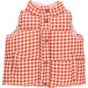 Kids River Reversible Puffer Vest, Tiny Horses & Gingham - Vests - 7