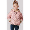 Kids Riley Quilted Hooded Reversible Jacket, Tiny Horses - Coats - 2